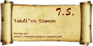 Takács Simeon névjegykártya